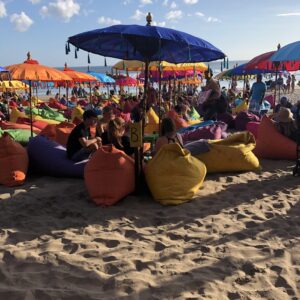 Bean bags on the beach