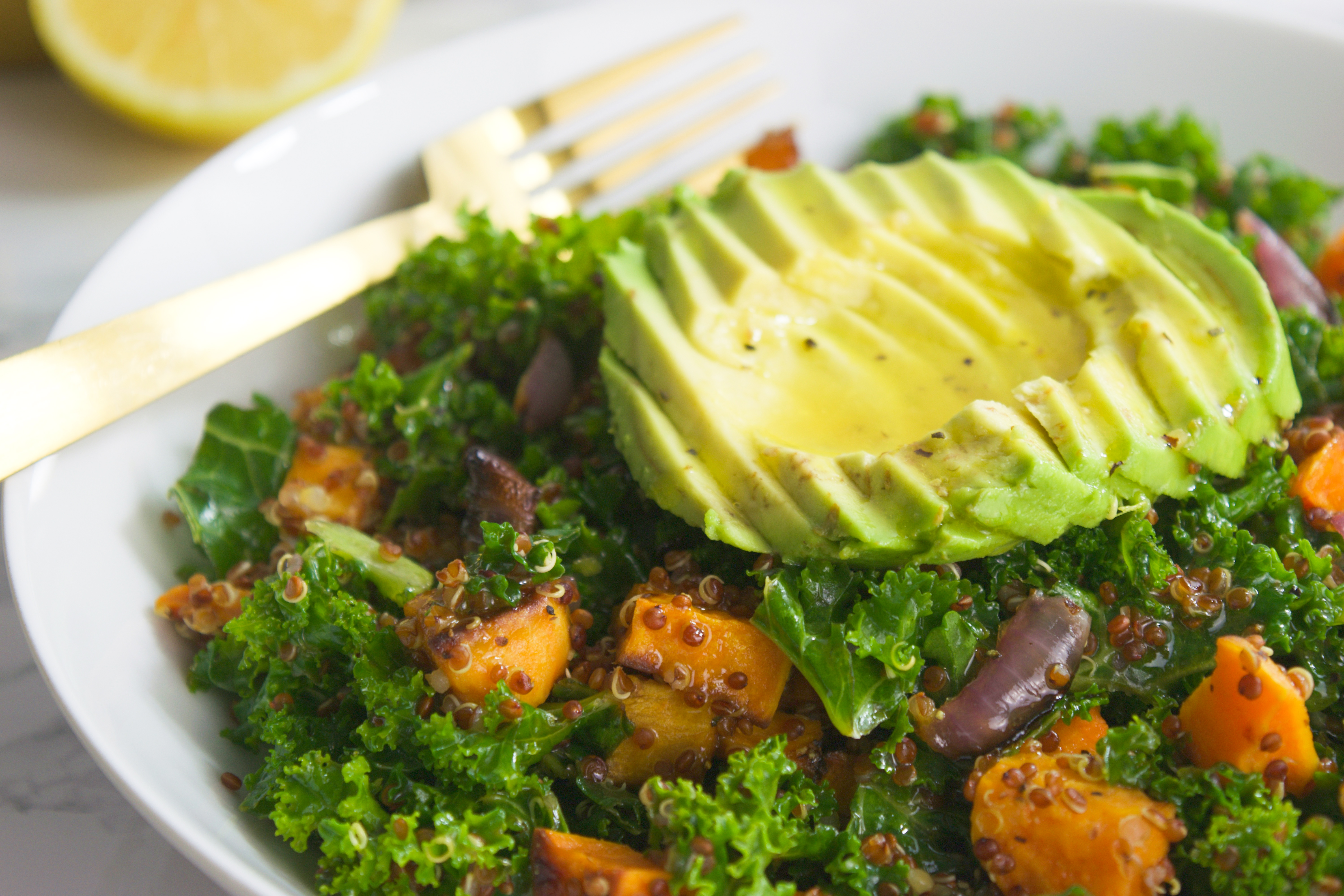 Roasted Sweet Potato+ Kale Salad