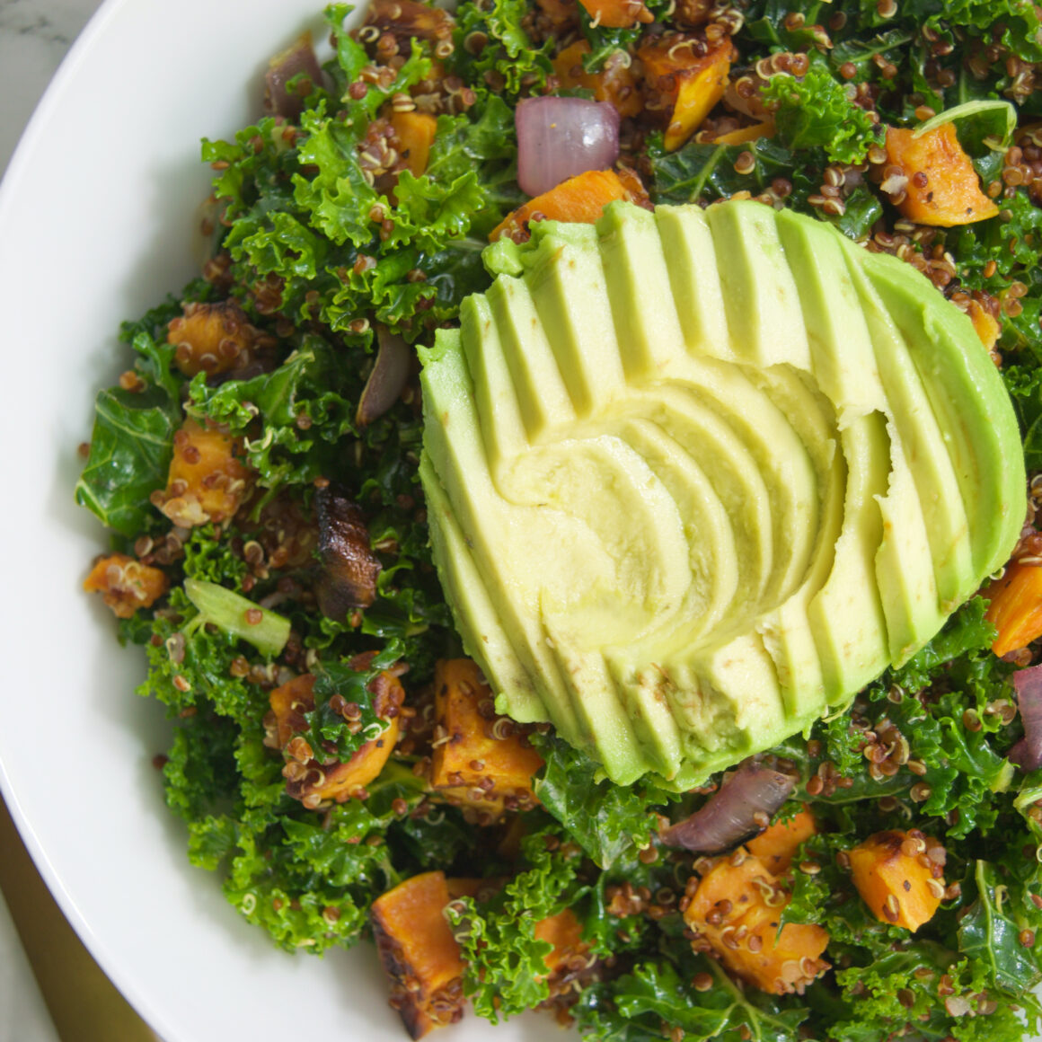 Roasted Sweet Potato+ Kale Salad