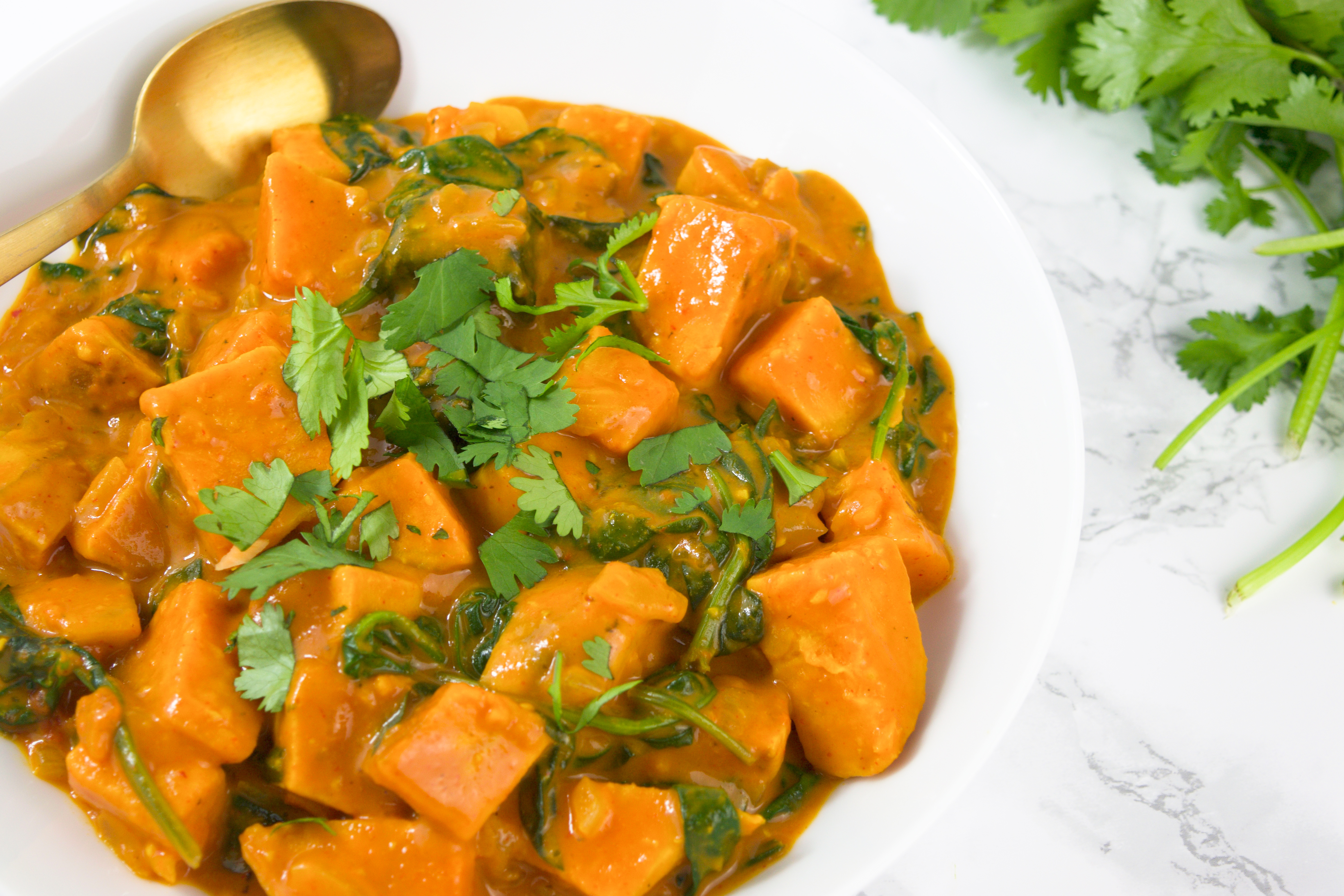 Sweet Potato Spinach Thai Curry