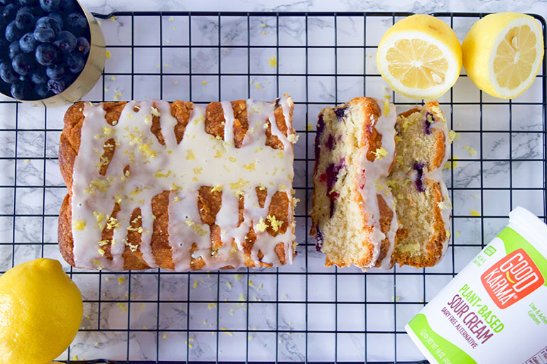 Vegan Blueberry Lemon Sour Cream Cake