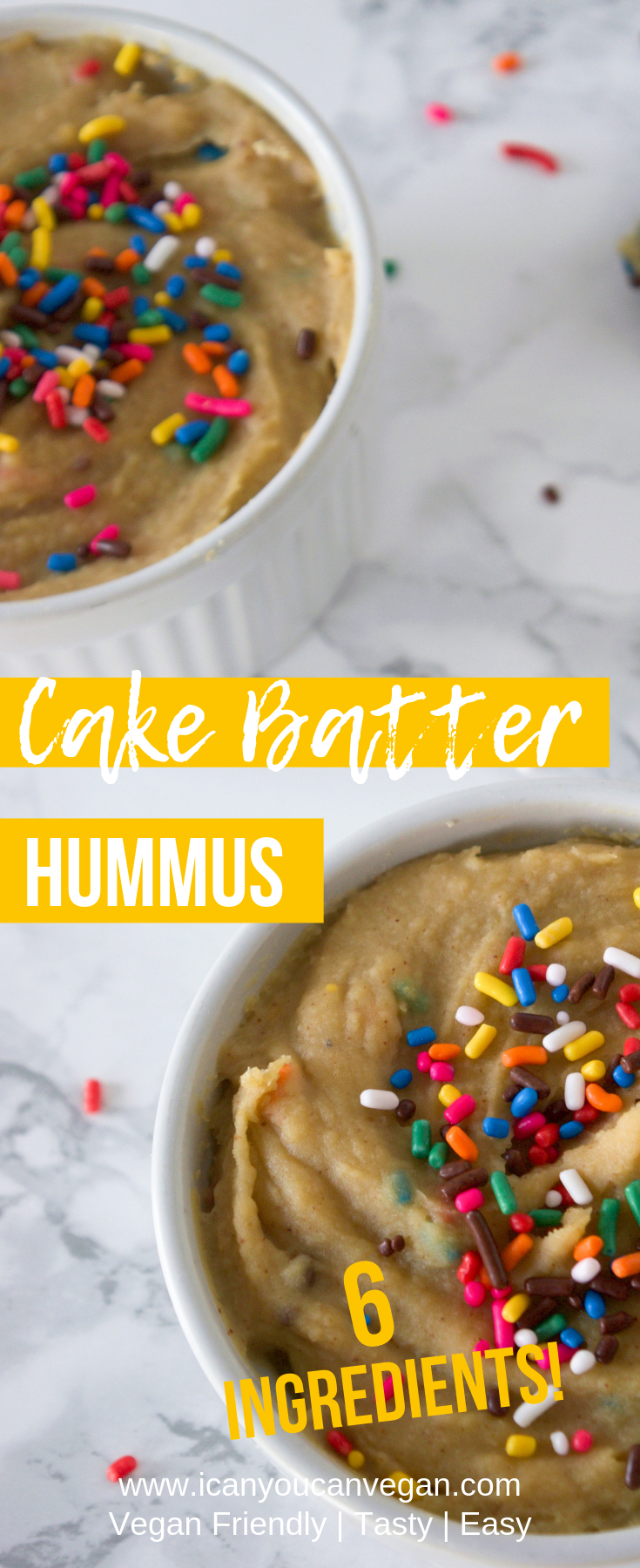 Cake Batter Dessert Hummus ICanYouCanVegan ICanYouCanVegan Cake