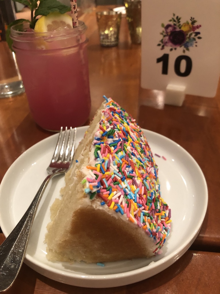 sprinkle cake slice