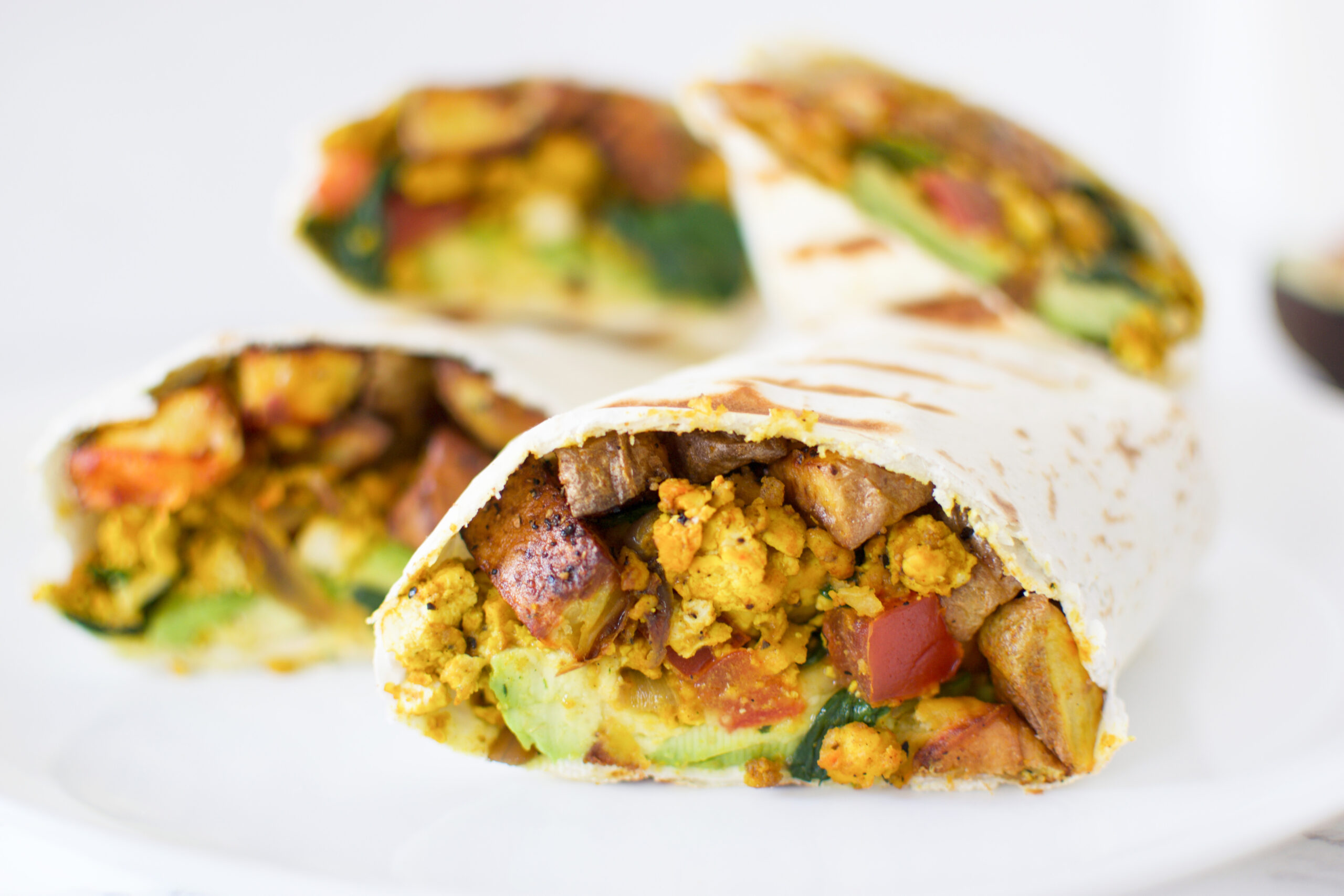 Scrambled Tofu + Potato Breakfast Wrap