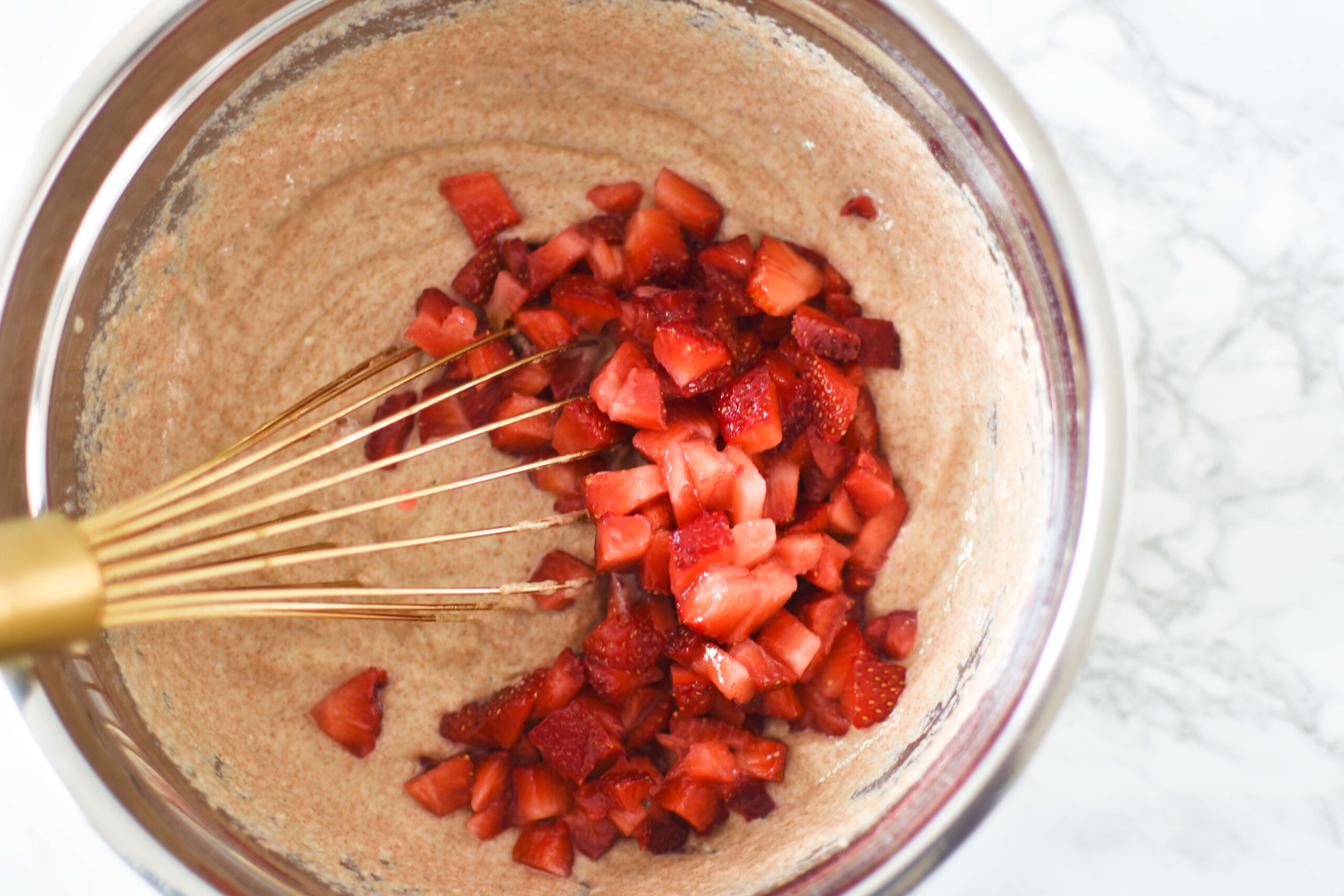 Whole Wheat Vegan Strawberry Muffins