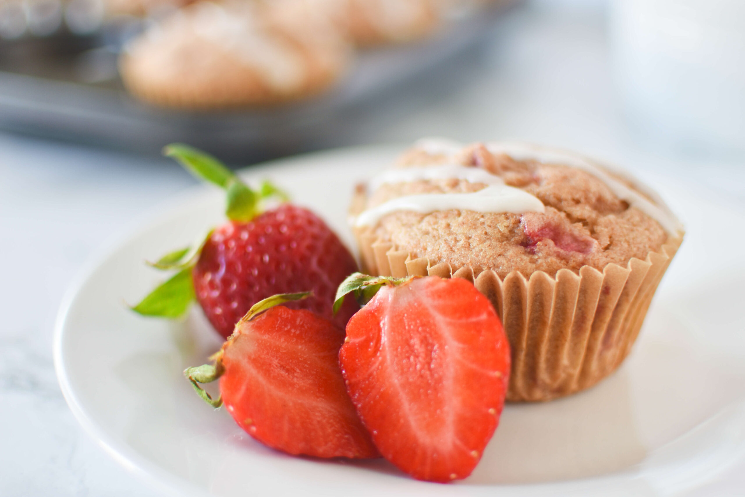 Whole Wheat Vegan Strawberry Muffins