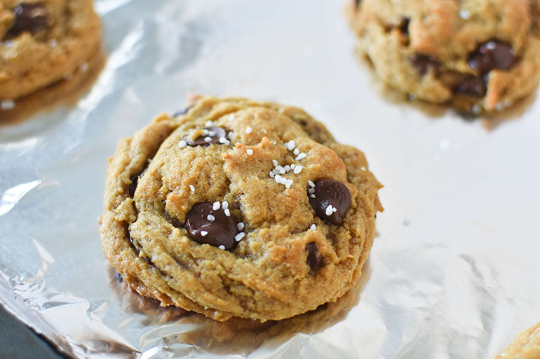 Easy Vegan Salted Chocolate Chip Cookies