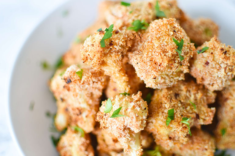 Spicy Cauliflower Wings + Maple Glaze