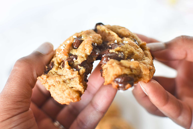 Easy Vegan Salted Chocolate Chip Cookies
