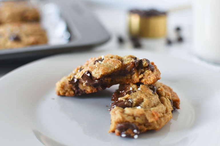 Easy Vegan Salted Chocolate Chip Cookies