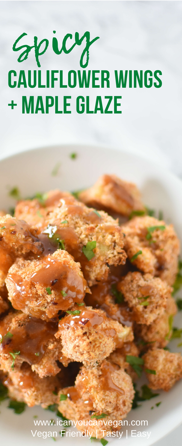 Spicy Cauliflower Wings + Maple Glaze