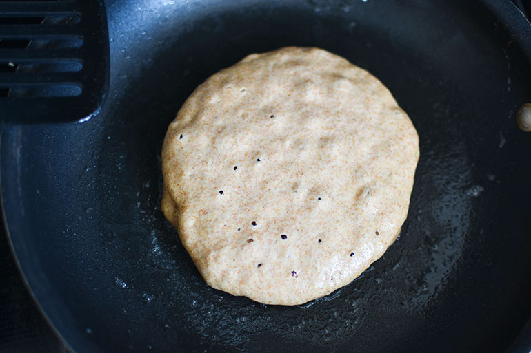 pancake with bubbles