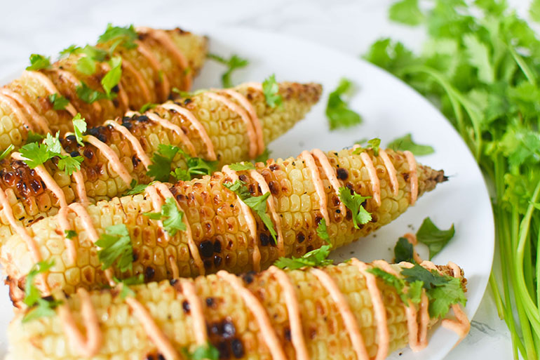 Vegan Spicy Mayo Grilled Corn