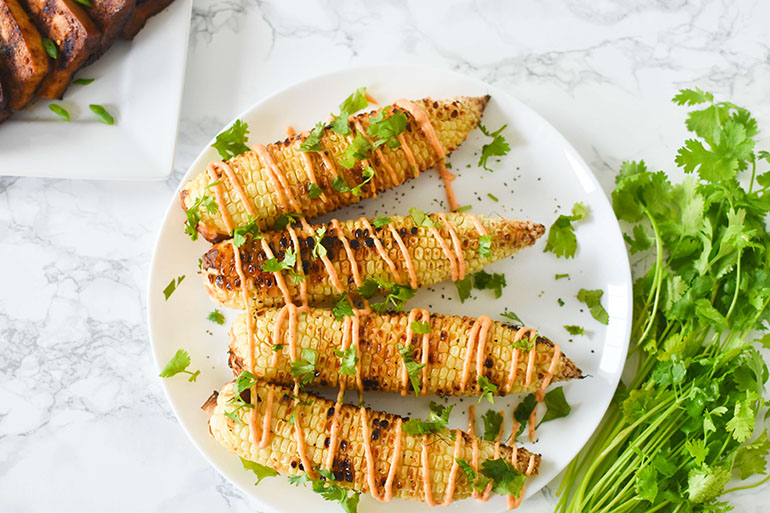 Vegan Spicy Mayo Grilled Corn