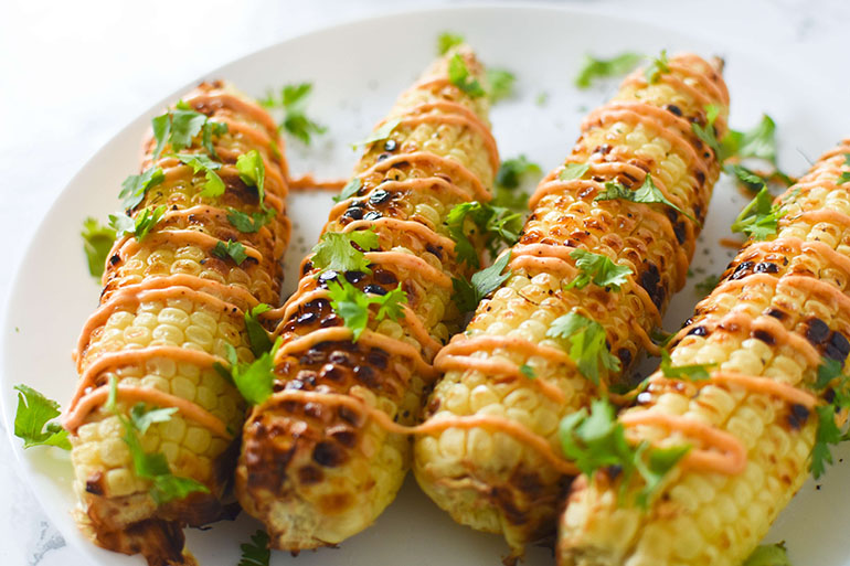 Vegan Spicy Mayo Grilled Corn