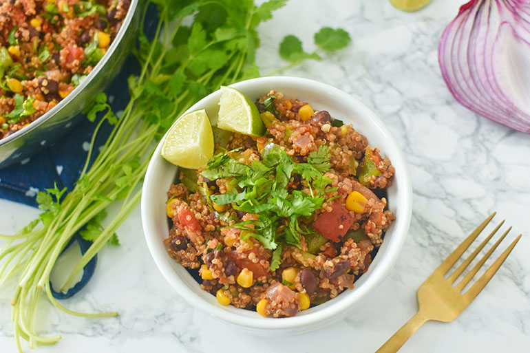 Easy One Pot Mexican Quinoa in the bowl