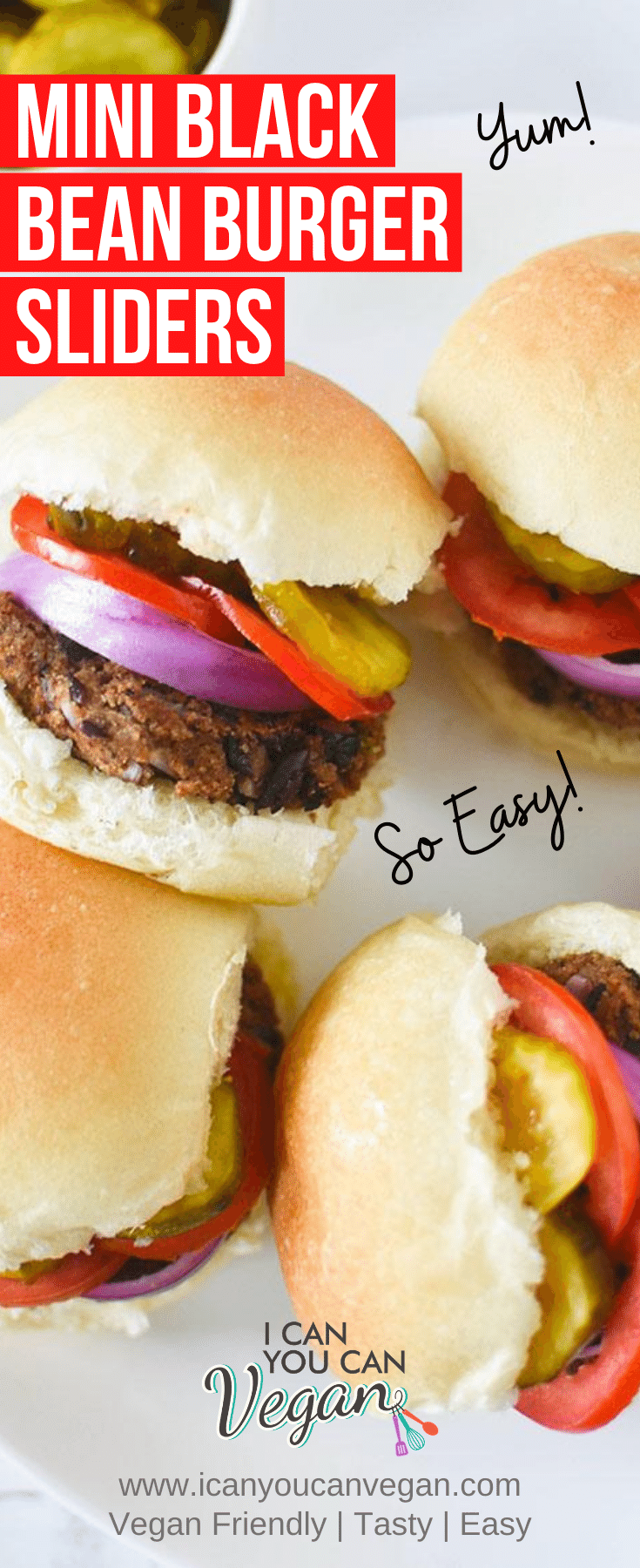 Mini black bean burger sliders