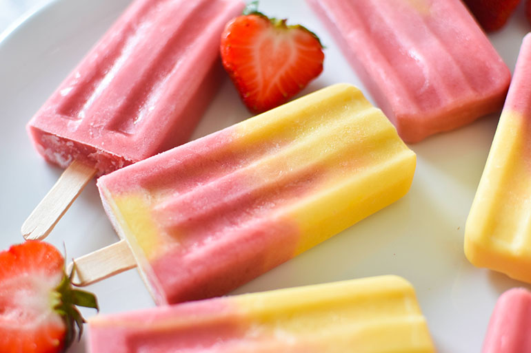 Strawberry Mango Popsicles