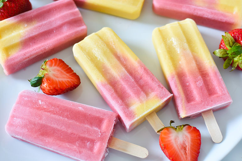 Strawberry Mango Popsicles