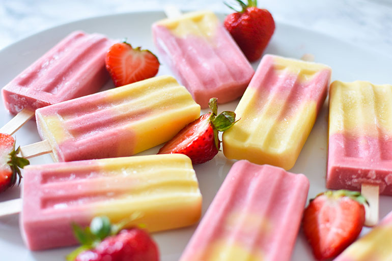 Strawberry Mango Popsicles