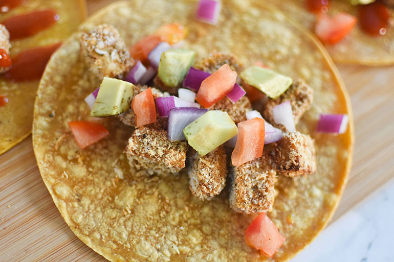 Crispy Air Fried Vegan "Chicken" Tacos