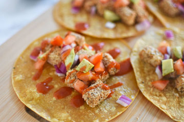 Crispy Air Fried Vegan Chicken Tacos