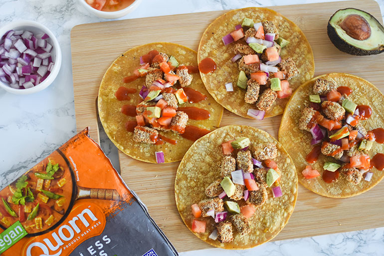 Crispy Air Fried Vegan "Chicken" Tacos