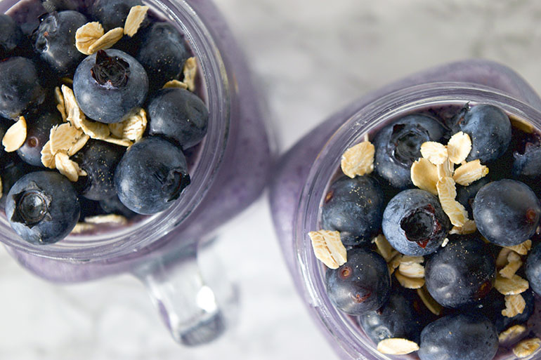 Blueberry Oatmeal Smoothie in a jar