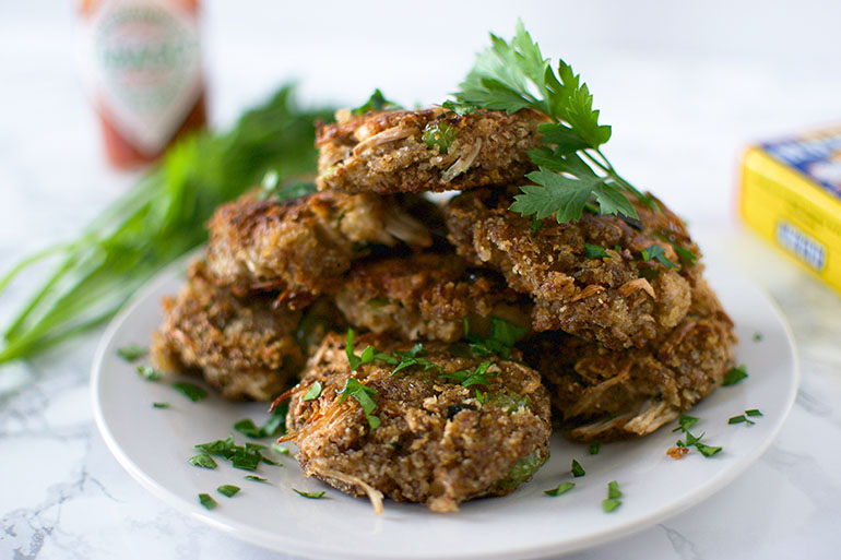 Vegan Jackfruit Crab Cakes stack