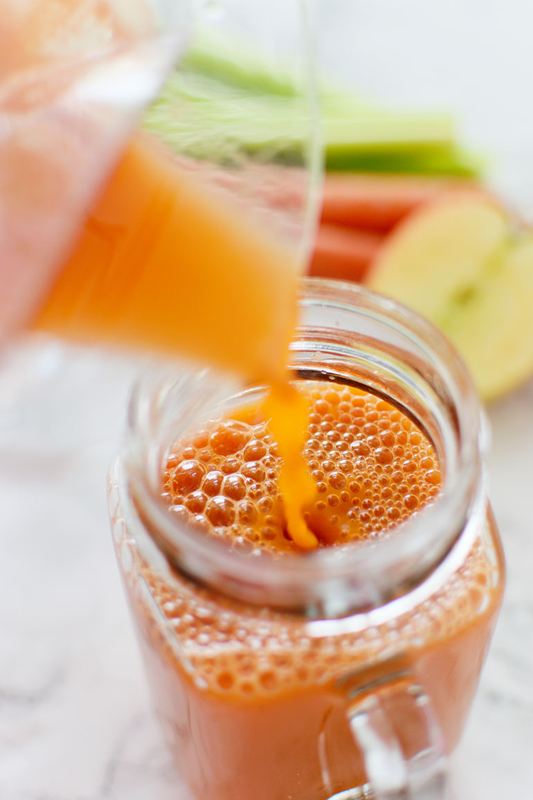 Apple+Carrot Juice in a jar