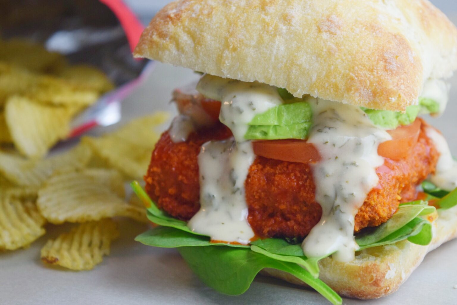 Buffalo Tempeh Sandwich I Can You Can Vegan ICanYouCanVegan Buffalo Tempeh Sandwich