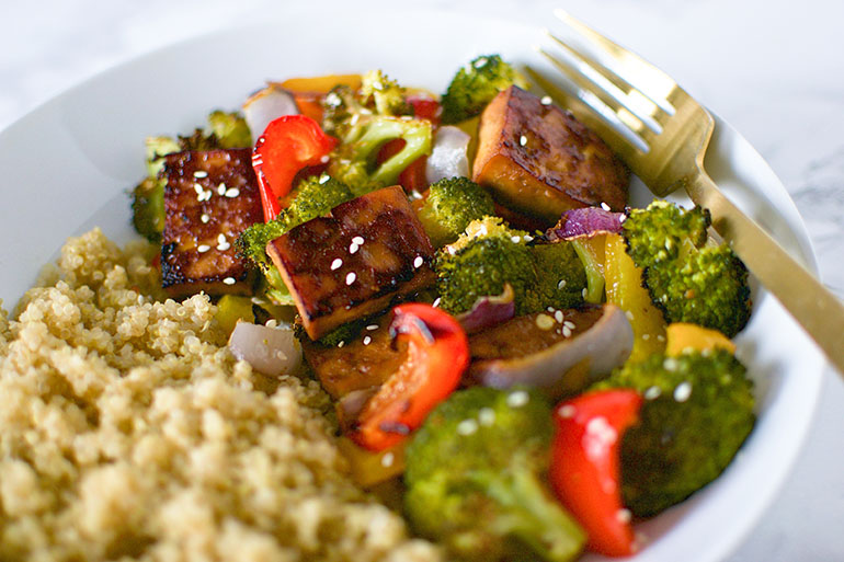 One Pan Teriyaki Tofu and Veggies