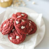 Vegan Red Velvet White Chocolate Chip Cookies