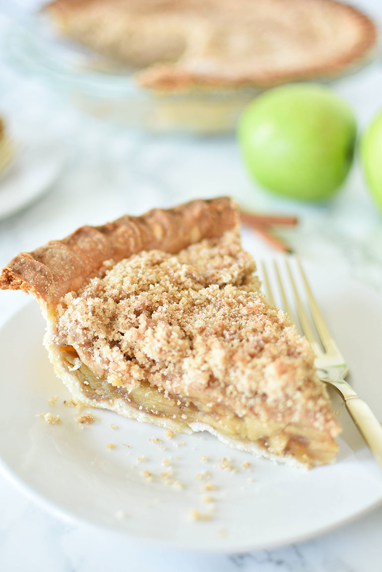 Vegan Apple Crumble Pie Slice