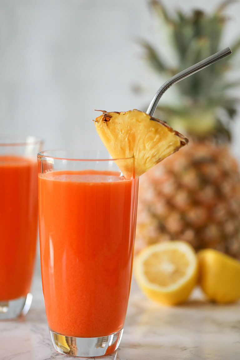 Carrot Ginger Pineapple Juice I Can You Can Vegan