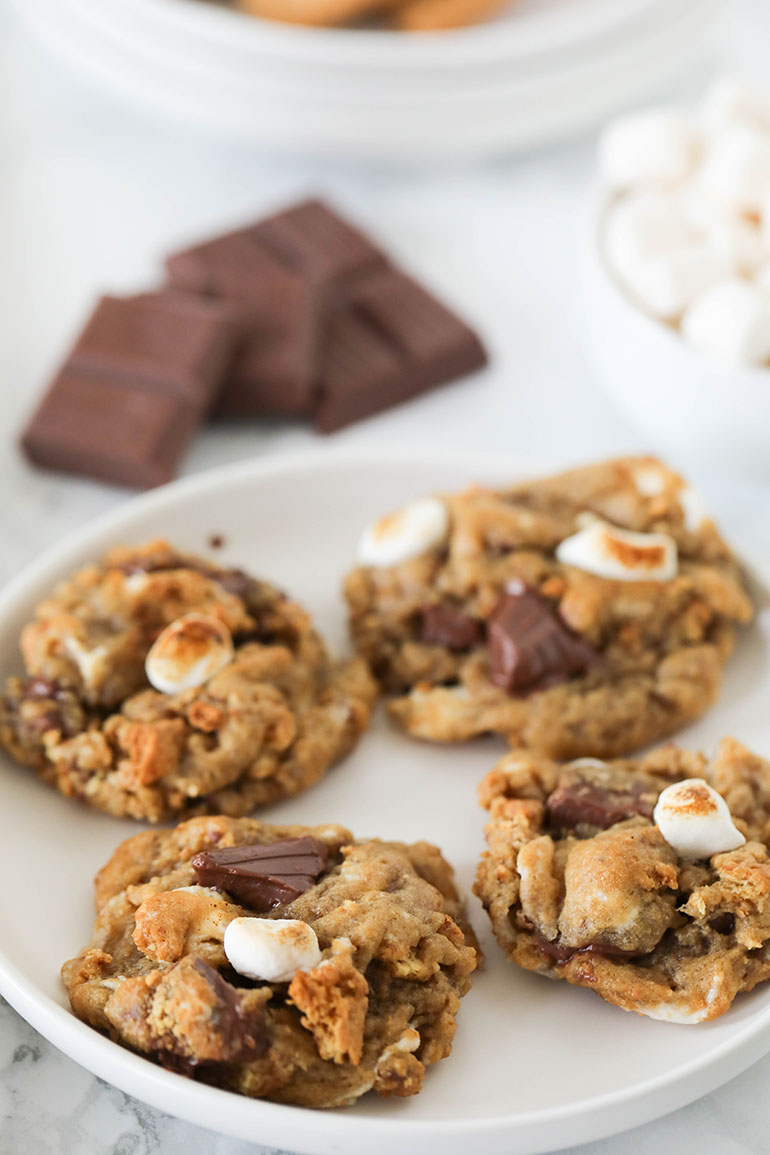 Vegan S'mores Cookies in the plate