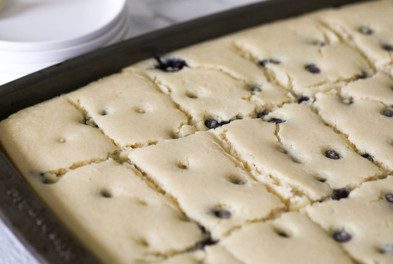 Vegan Blueberry Sheet Pan Pancakes