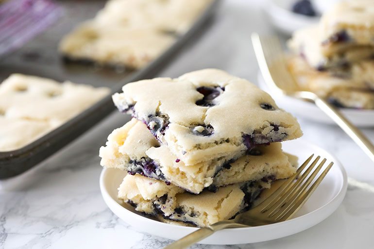 Vegan Blueberry Sheet Pan Pancakes