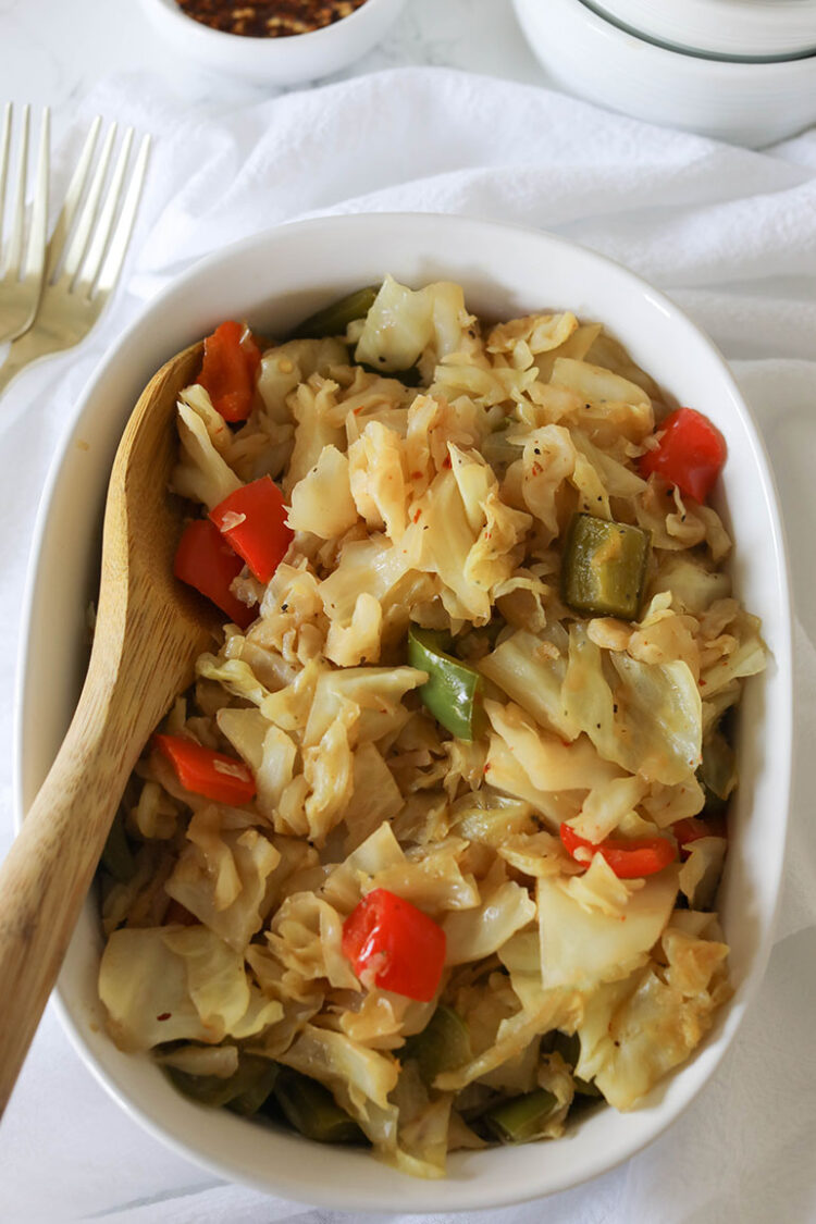 Easy Vegan Fried Cabbage ICanYouCanVegan