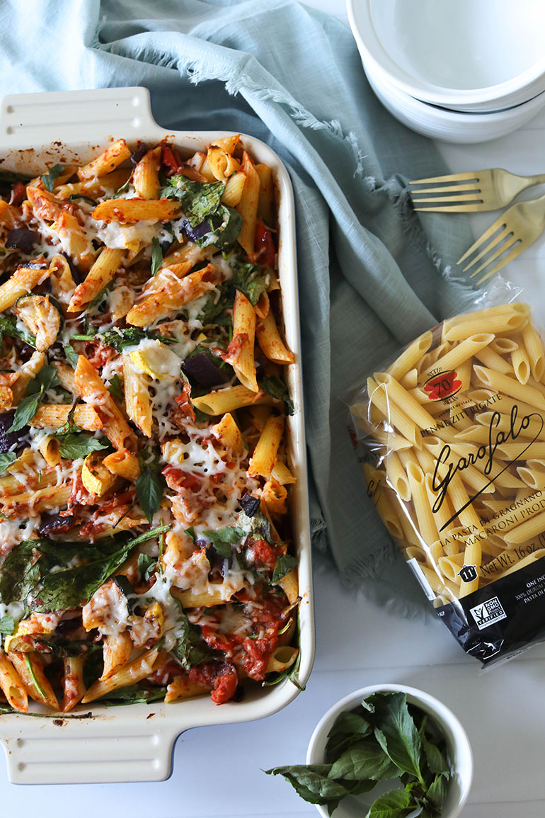 Roasted Vegetable Baked Penne Pasta