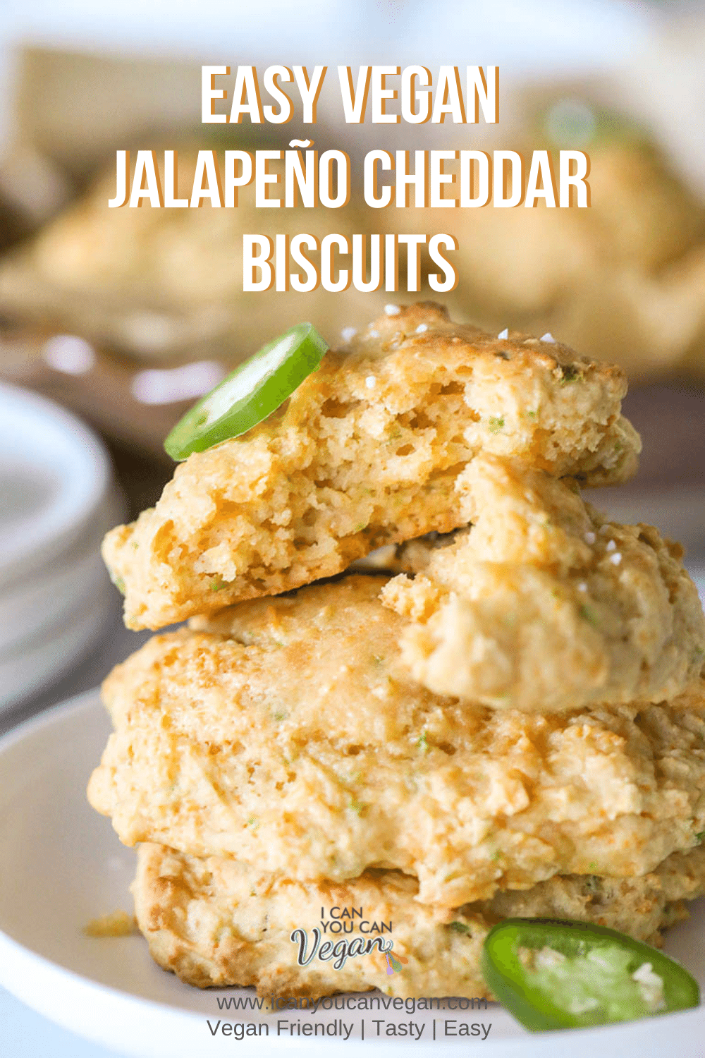 Vegan Jalapeno Cheddar Drop Biscuits- Pinterest