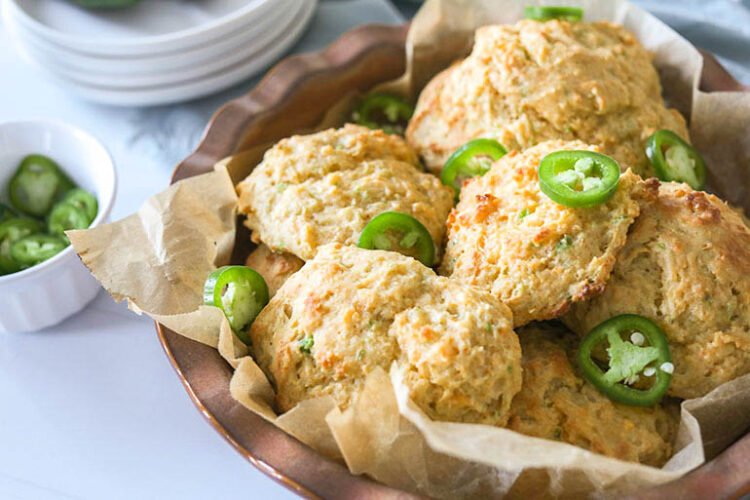 Vegan Jalapeno Cheddar Drop Biscuits