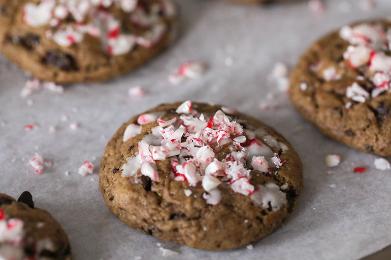 Vegan Peppermint Chocolate Chip Cookies