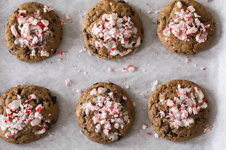 Vegan Peppermint Chocolate Chip Cookies