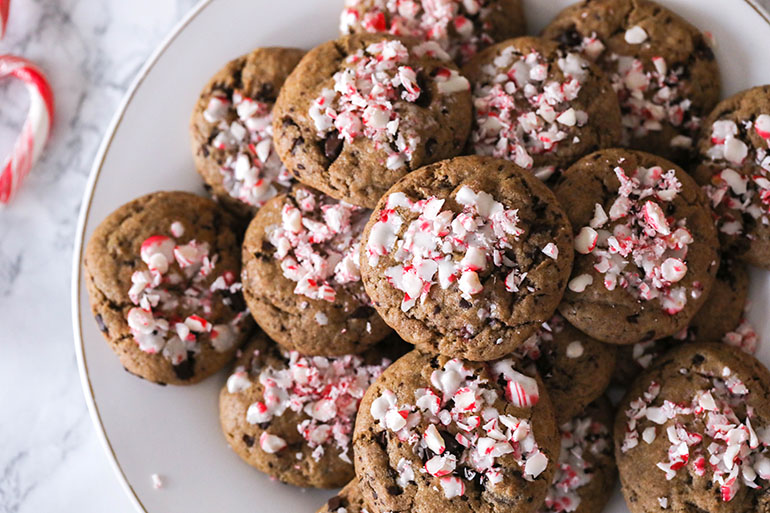 Vegan Peppermint Chocolate Chip Cookies
