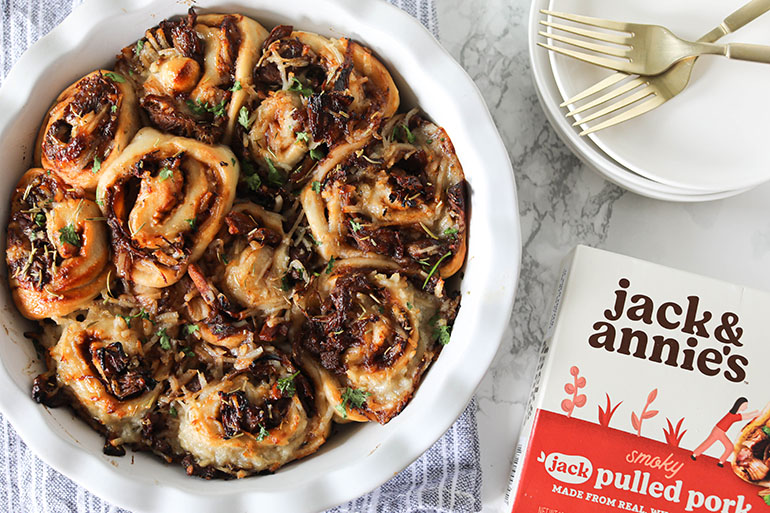 Vegan BBQ Jackfruit Pizza Rolls