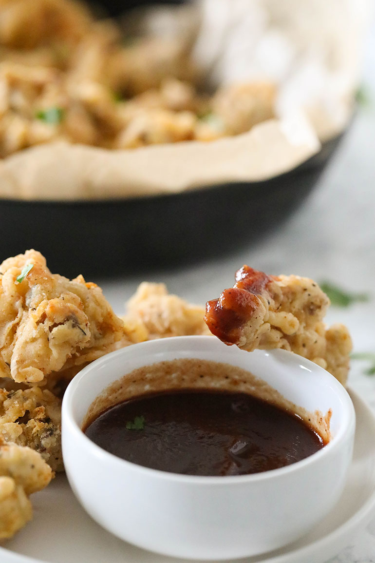 Fried Oyster Mushrooms with dipping sauce