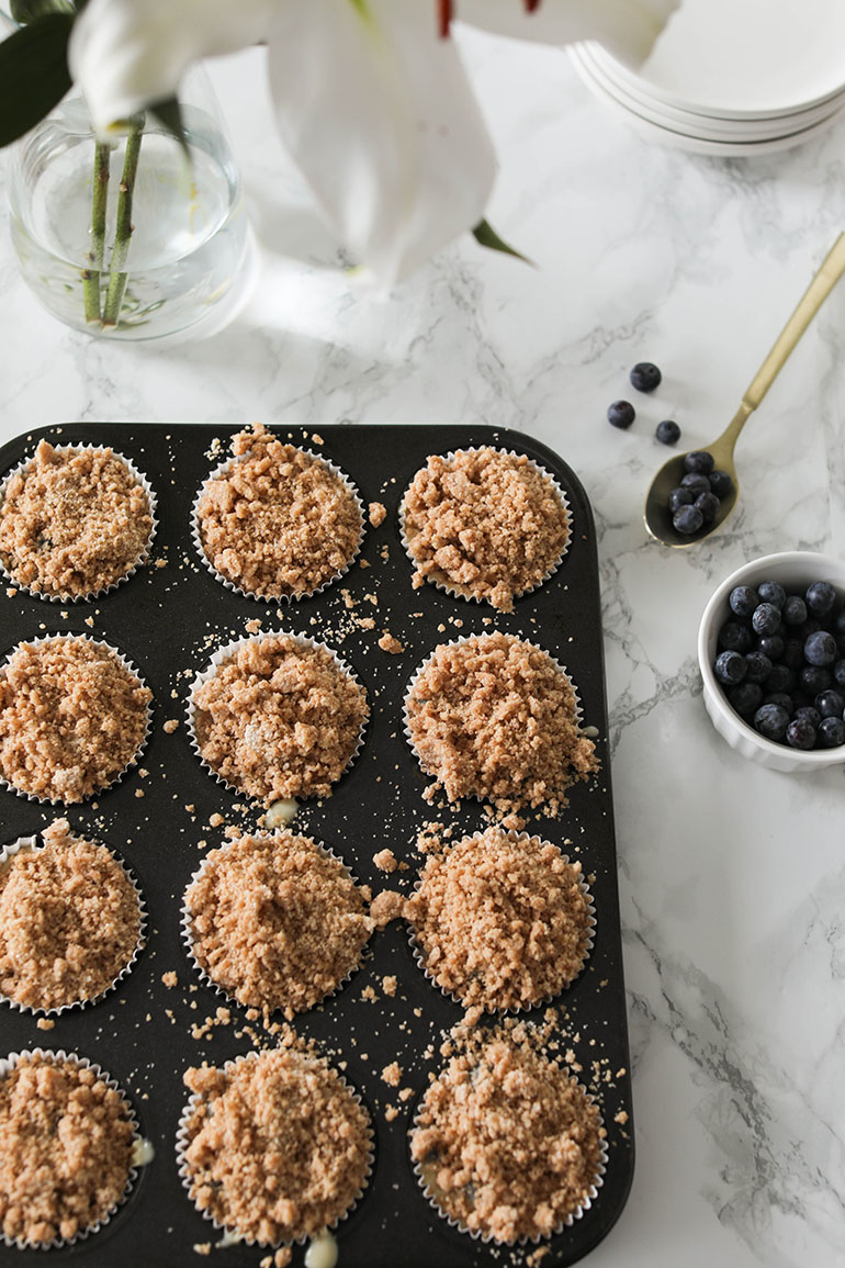 Vegan Streusel Blueberry Muffins