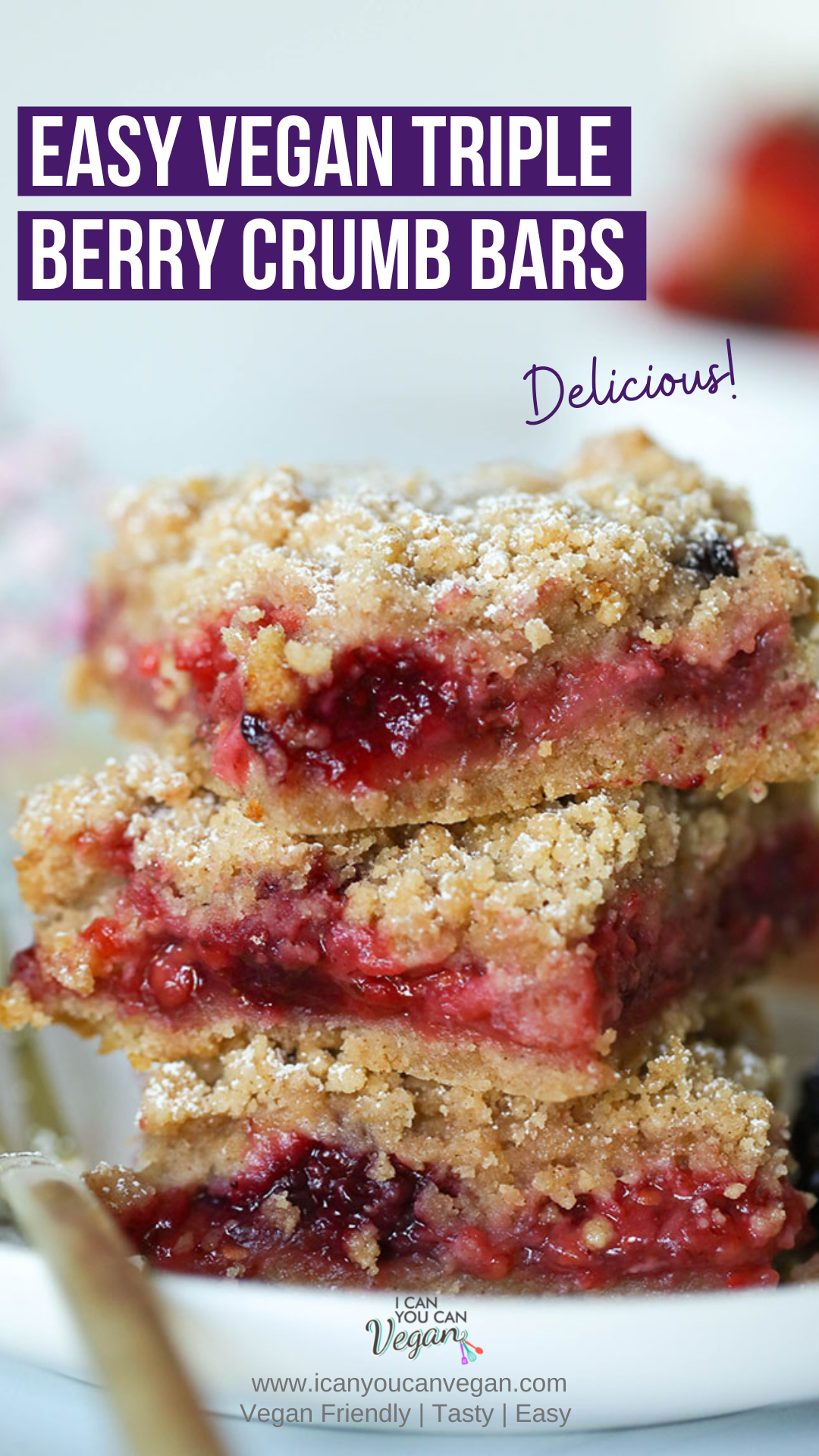 Vegan Triple Berry Crumb Bars