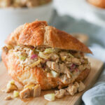 Vegan Chicken Salad on a croissant